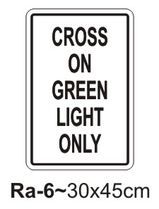 Cross On Green Light Only Sign