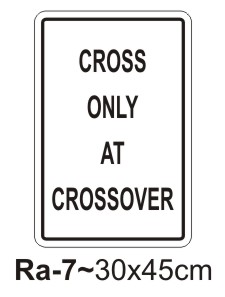 Cross Only at Crossover Sign