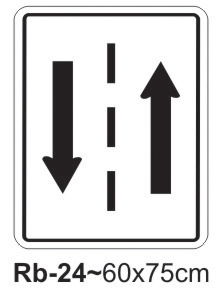 Two-way traffic ahead sign