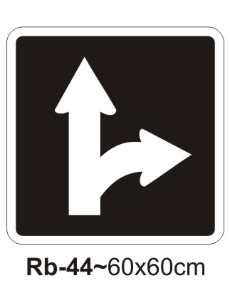 Go Through Or Turn Right Sign