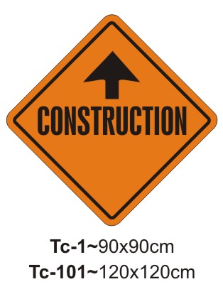 Construction work ahead sign