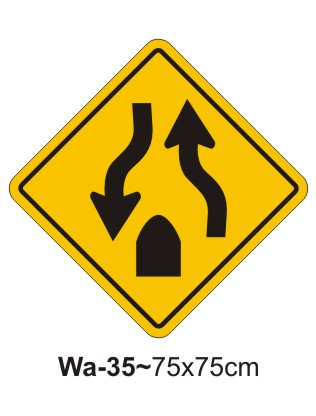 Divided highway ends ahead - keep right