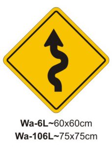 Winding road ahead sign